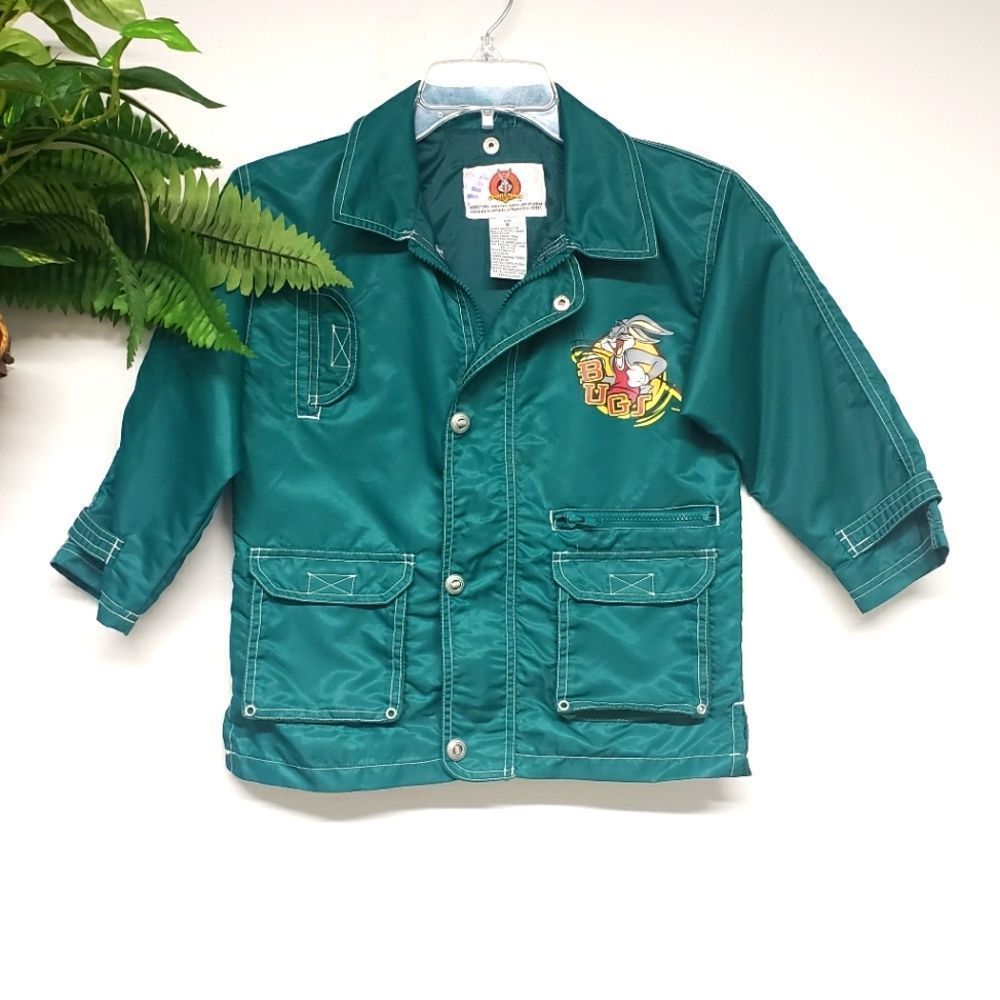 Vintage 1997 Looney Tunes Bugs Bunny 3 Point Play Light Jacket   Size 6